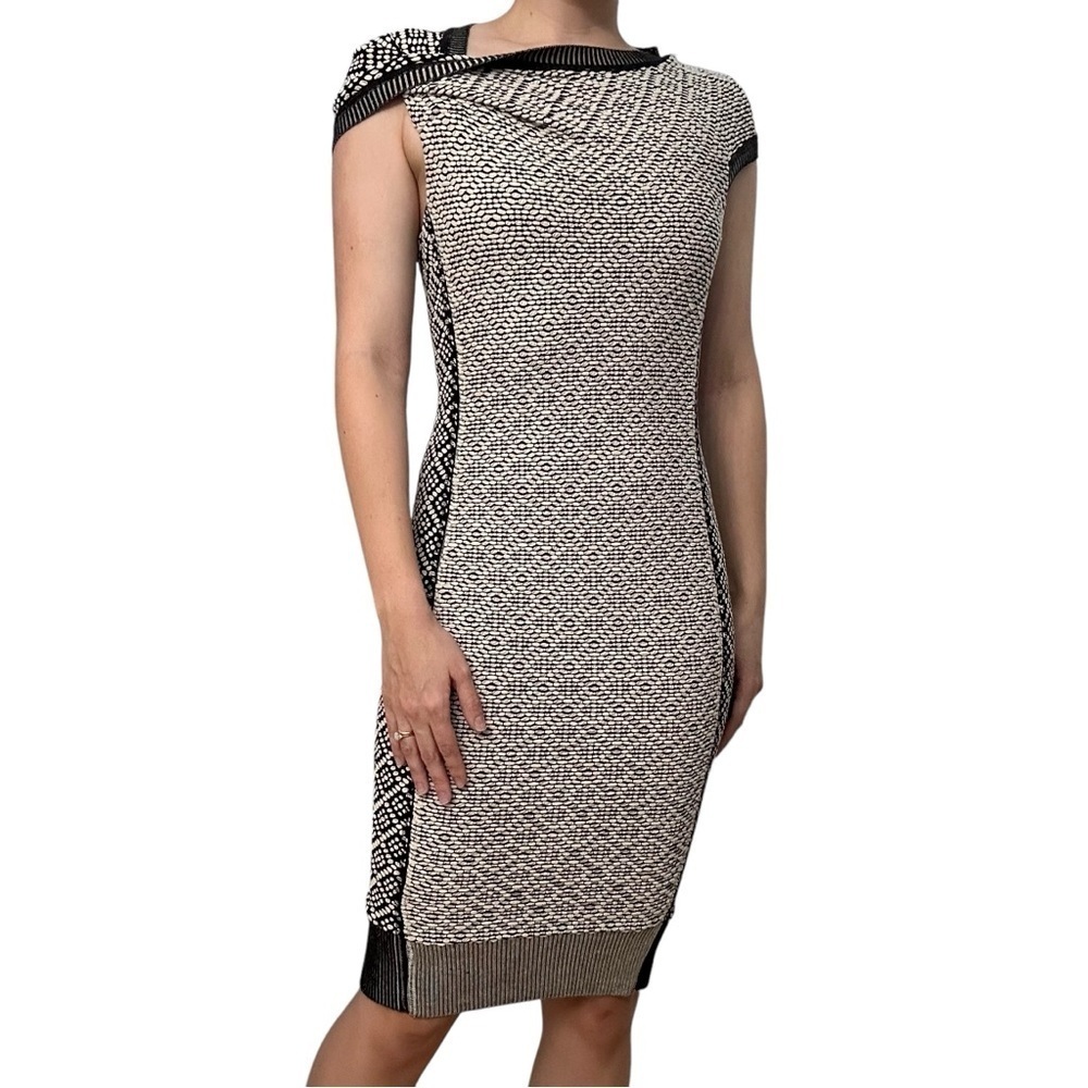Byron Lars Beauty Mark Dress Bodycon Knee Length Fitted Knit Size 0 Extra Small